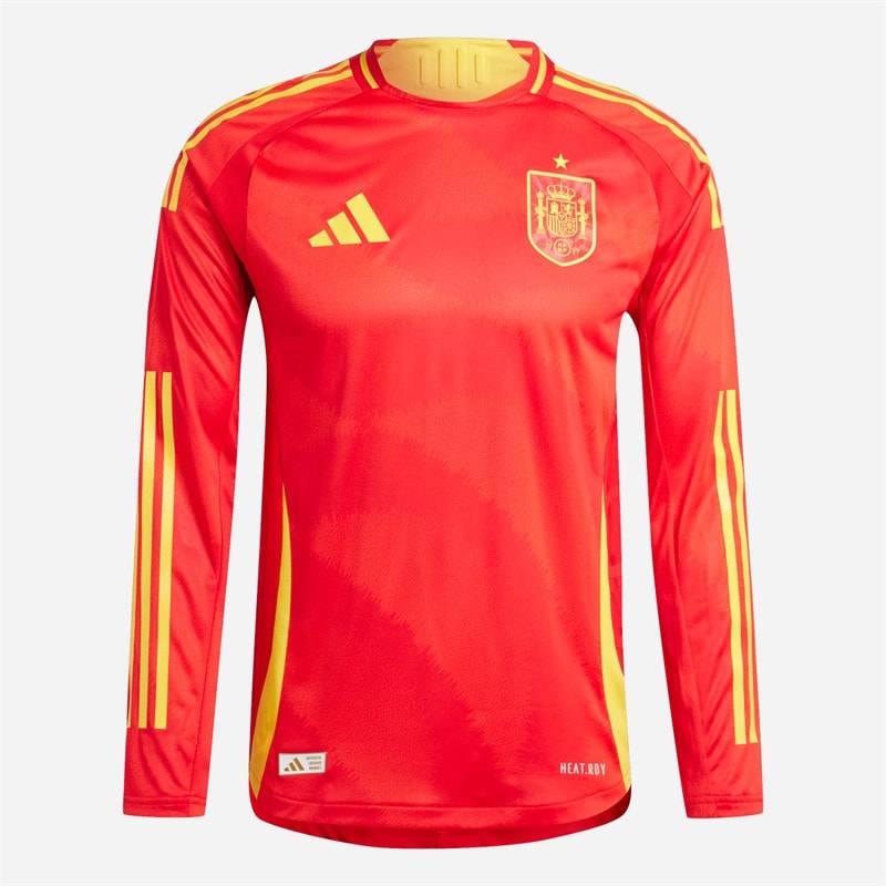 adidas Heren FEF Spanje 23/24 Authentiek Thuis Lange Mouwshirt Better Scarlet