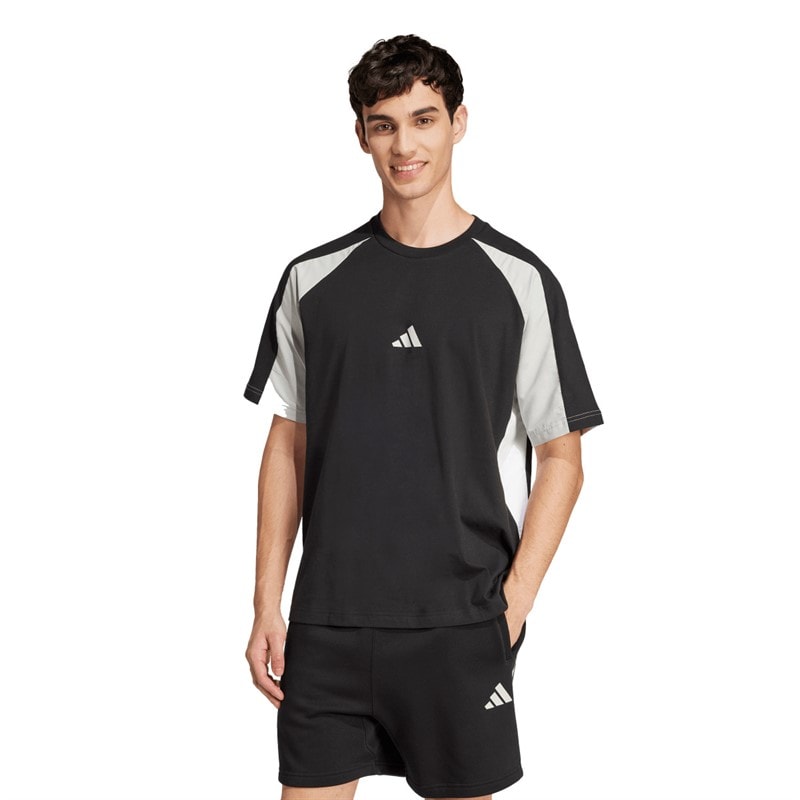 adidas T-shirt à blocs de couleurs essentiels saisonniers Homme Noir