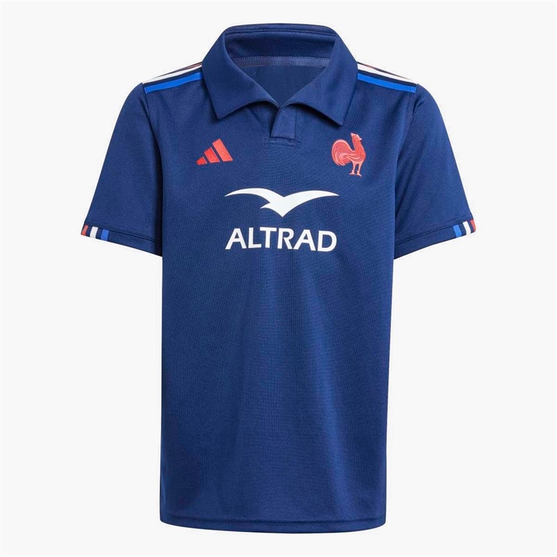 adidas Junior FFR Frankreich Rugby 24/25 Heim Trikot Dark Blue