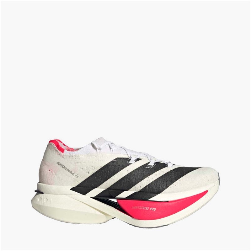 adidas Herren Adizero Prime X3 Strung Neutral Laufschuhe Cloud White/Core Black/Lucid Red