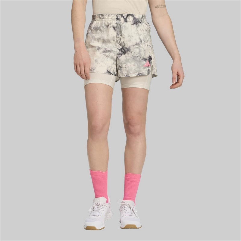 adidas Short de course 2 en 1 Own The Run Spray Dye Femme Orbit Grey/Noir