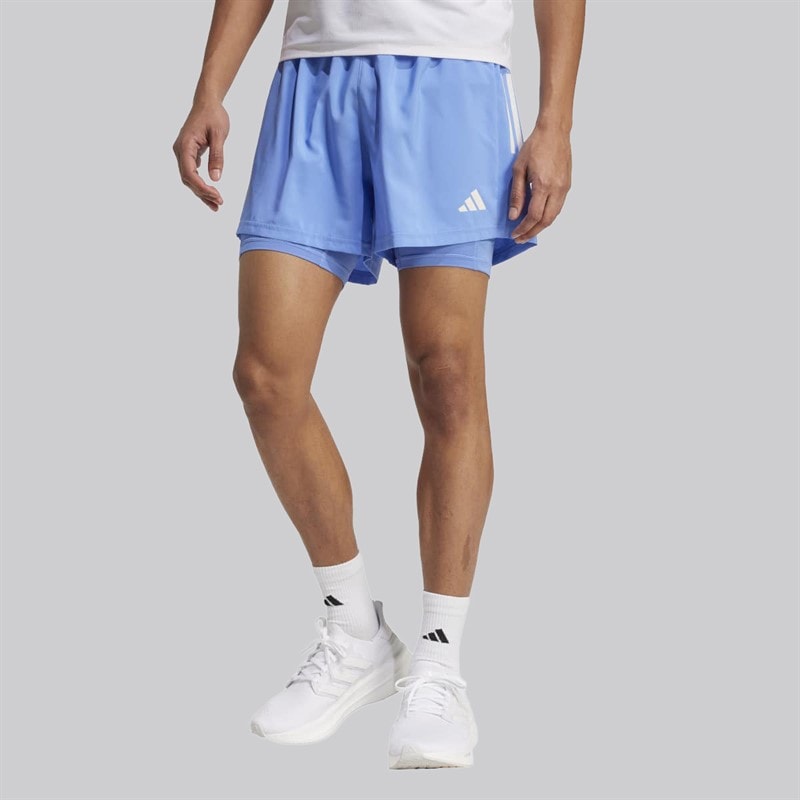 adidas Short de course 2-en-1 Climacool Own The Run Homme Blue Fushion