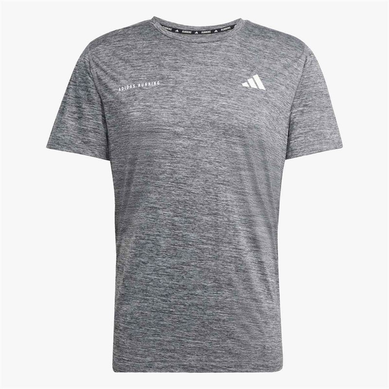 adidas Heren Own The Run Melange Hardloop T-shirt Zwart/Grey Three Metallic