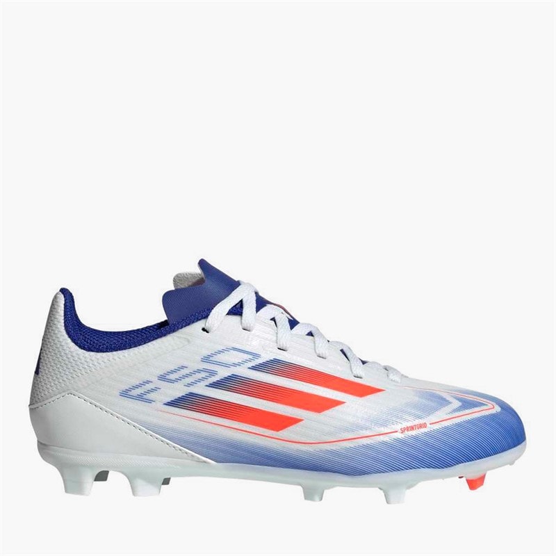 adidas Junior F50 Liga Aufstiegspaket FG/MG Fester/Multiflächen Fußballschuhe Cloud White/Solar Red/Lucid Blue