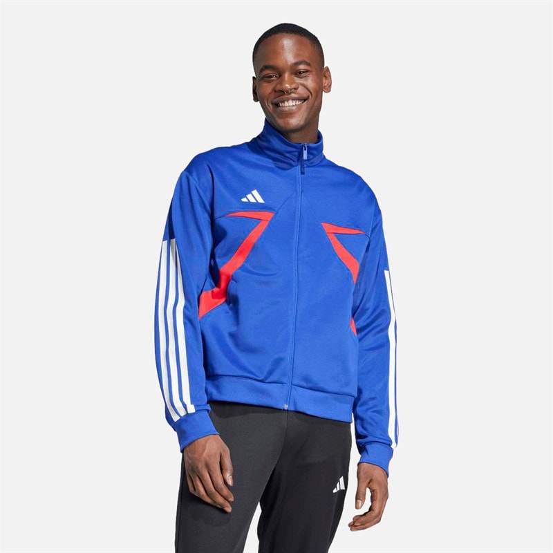 adidas Herren Haus Von Tiro Nationen Pack Trainingsjacke Semi Lucid Blue/Pure Ruby/Weiß