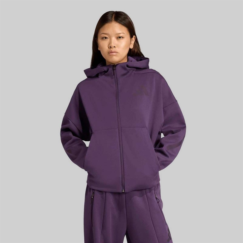 adidas Damen Z.N.E Full Zip Hoodie Aurora Plum