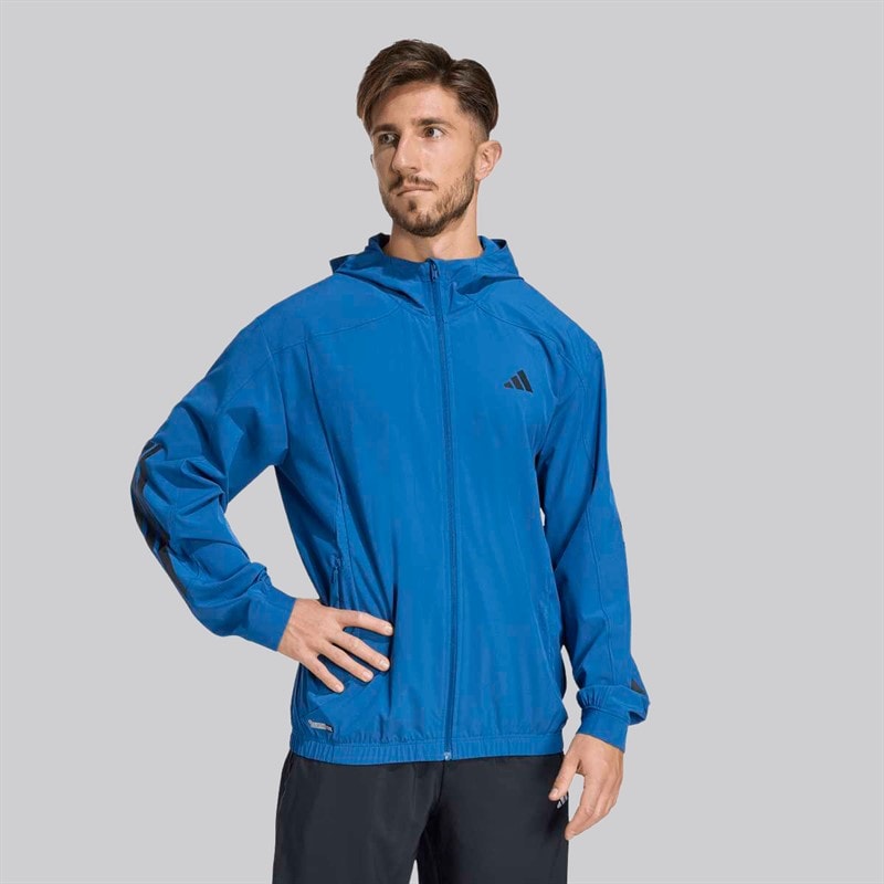 adidas Herren Tech Essentials Trainings Reißverschluss Hoodie Dusky Petrol