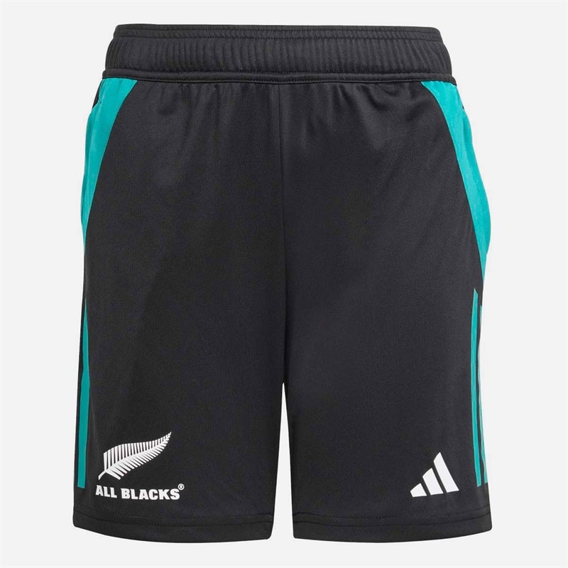 adidas Junior NZR Neuseeland All Blacks Fitness Shorts All Black/Pure Teal