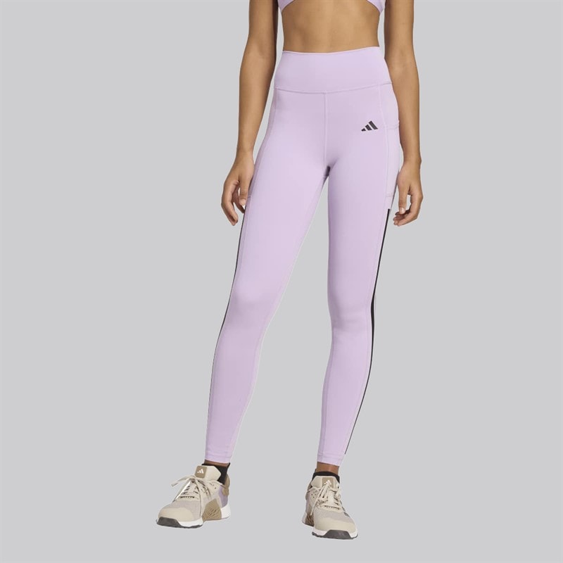 adidas Damen Optime 3 Streifen Leggings Powder Plum