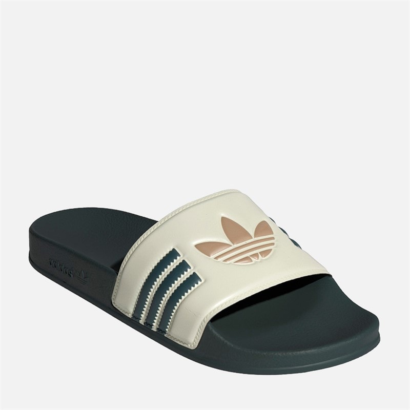 adidas Originals Heren Adilette Slippers Cream White/Mineral Green/Warm Sandstone