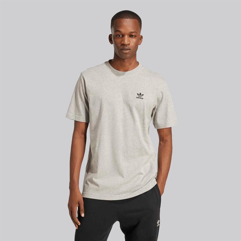 adidas Originals Herren Trefoil Essentials T-Shirt Medium Grey Heather