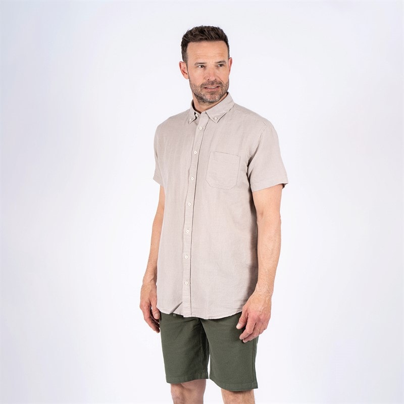 Pre end Heren Frey Shirt Korte Mouw Ultra Licht Zand