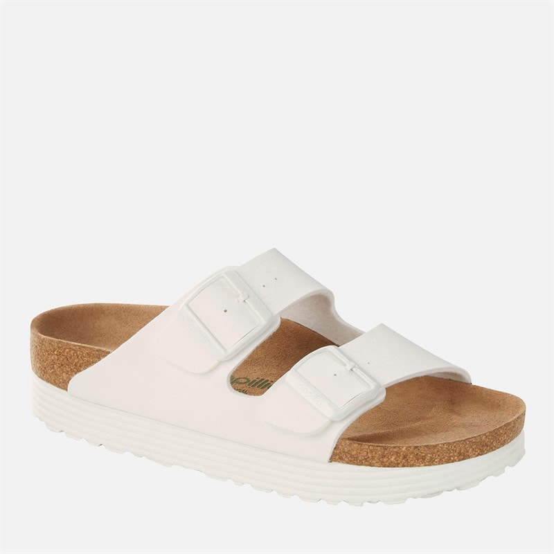 Birkenstock Dames Arizona Smalle Pasvorm Dubbele Band Sandalen Wit