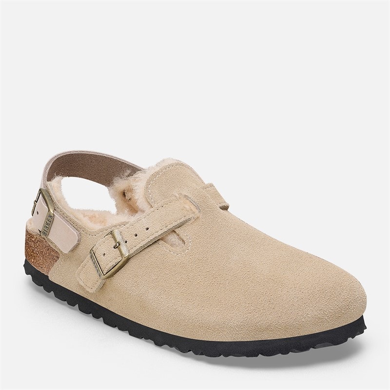 Birkenstock Dames Tokio Binnenkant Shearling Smalle Pasvorm Sandalen Taupe
