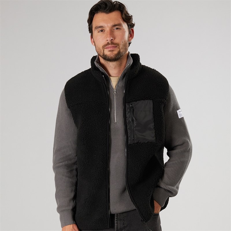 True North Heren Pile Vest Zwart
