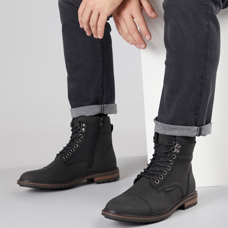 Ben Sherman Heren Bonneville Boots met neuskap Zwart