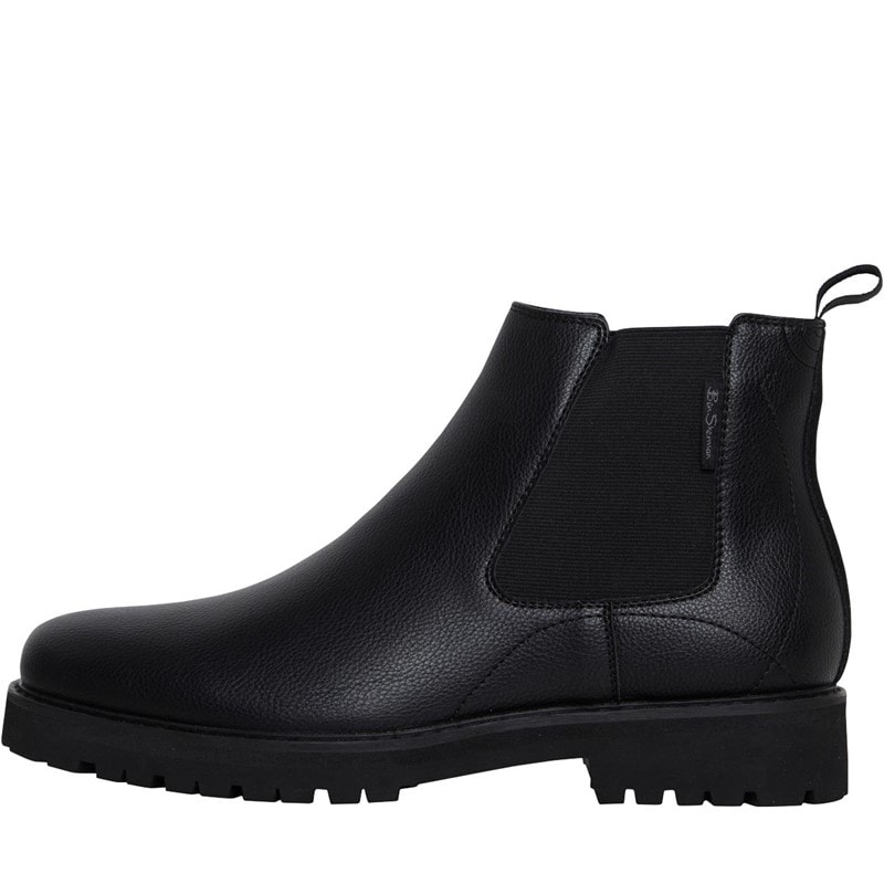 Ben Sherman Heren Chelsea Boots Zwart Grain/Zwarte Zool