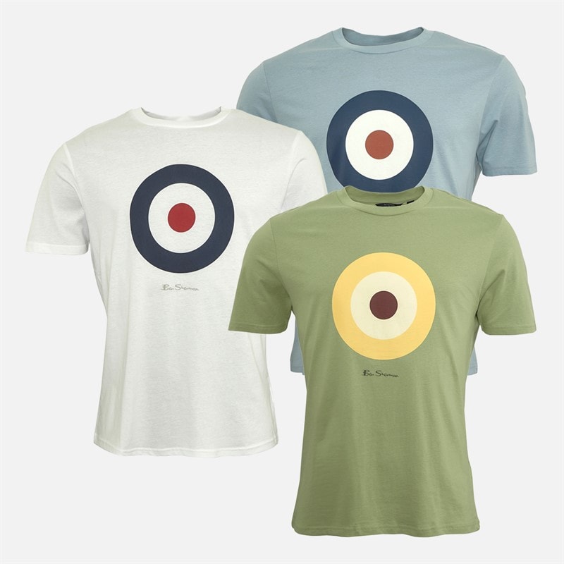 Ben Sherman Heren Chest Target T-shirts Meerkleurig