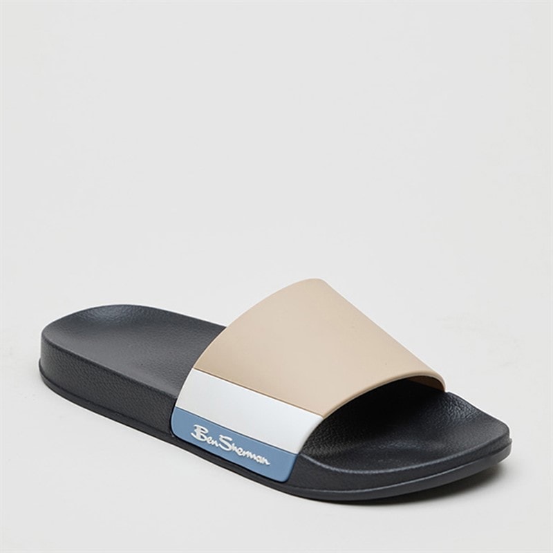 Ben Sherman Heren Towan Slippers Sand/Blauw/Wit