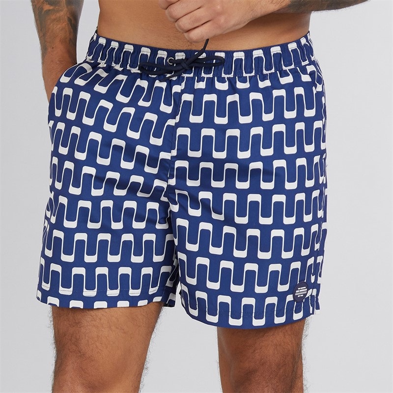Ben Sherman Heren Resort Geo Zwembroek Navy