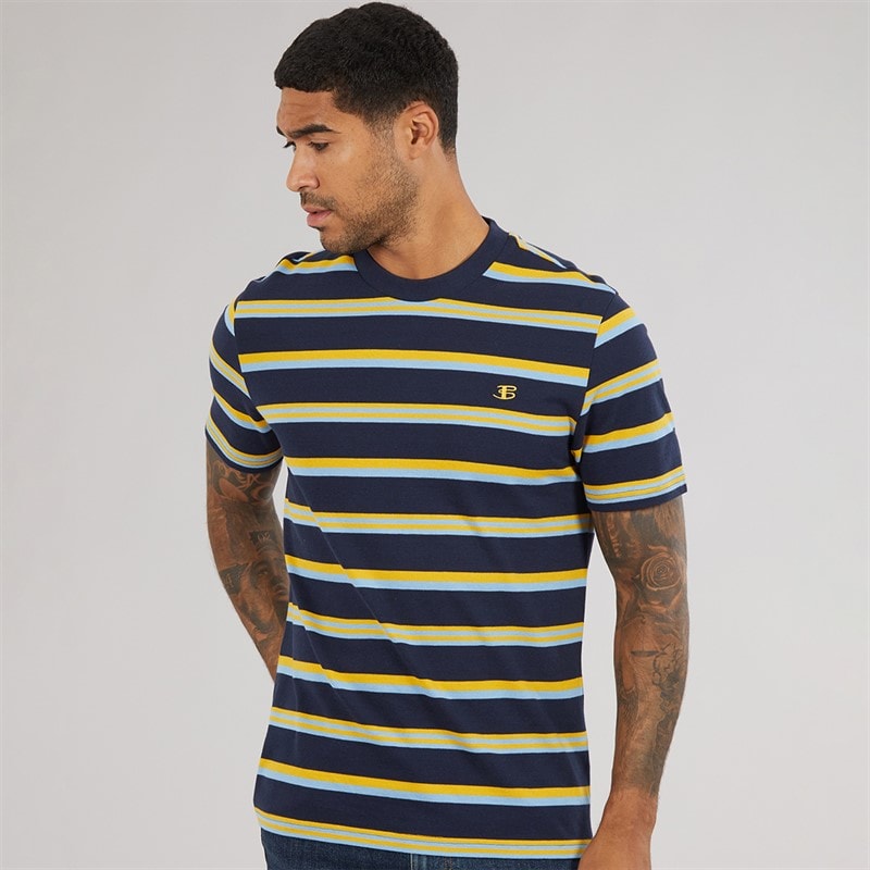 Ben Sherman T-shirt rayé texturé Homme Dark Navy