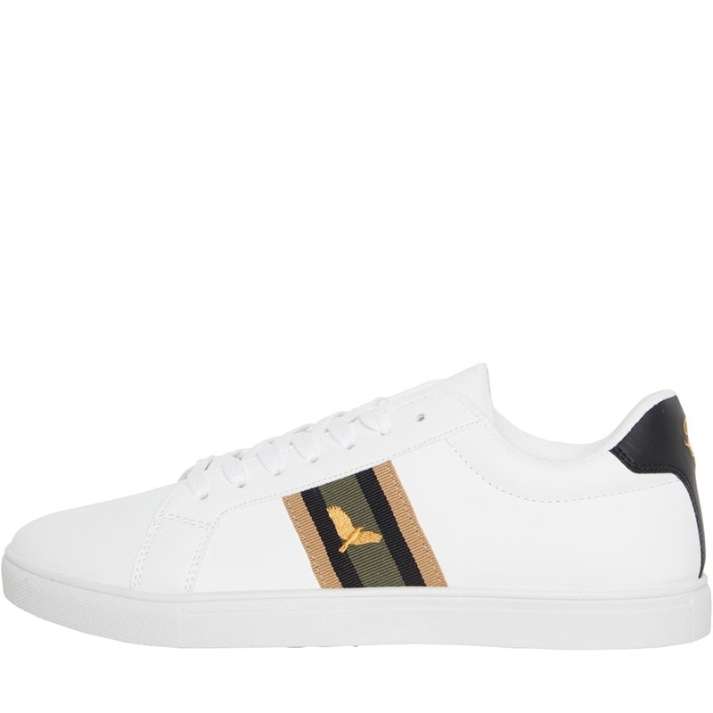 Brave Soul Chaussures à talons compensés en PU Louie Eagle Homme Blanc/Vert/Or