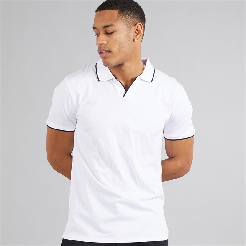 Brave Soul Polo Ferrat Homme Optic White/Navy