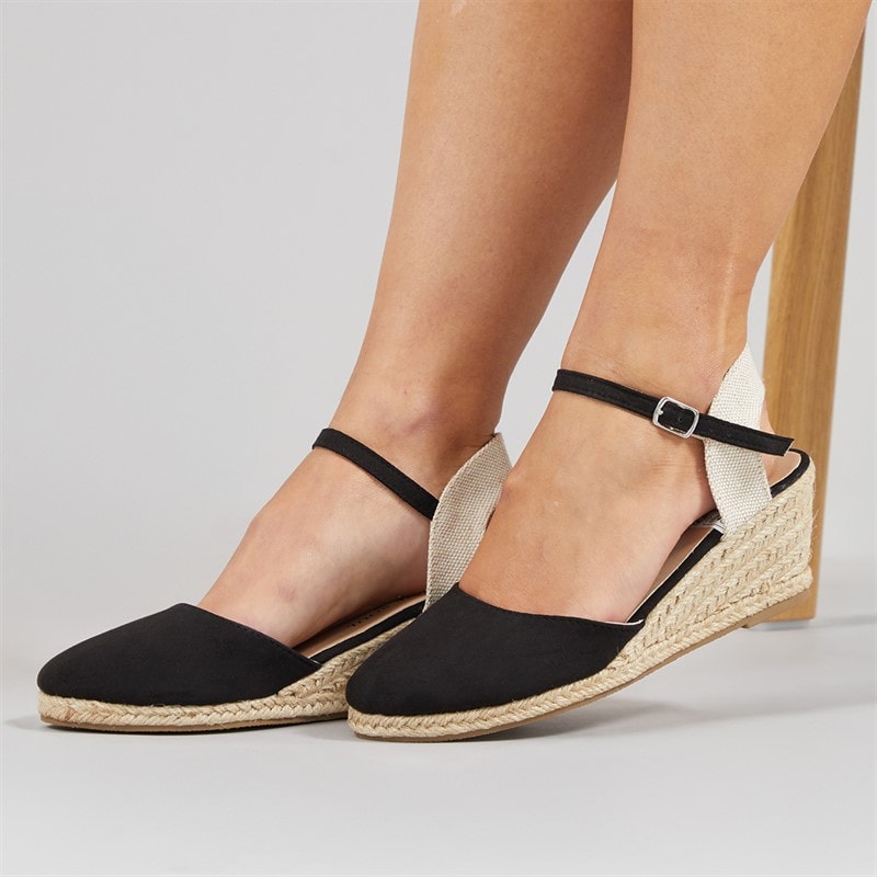 Brave Soul Dames Berry Sleehak Sandalen Zwart