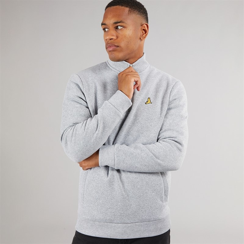 Brave Soul Herren Idaho Trichterkragen Pullover Hell Grau Meliert