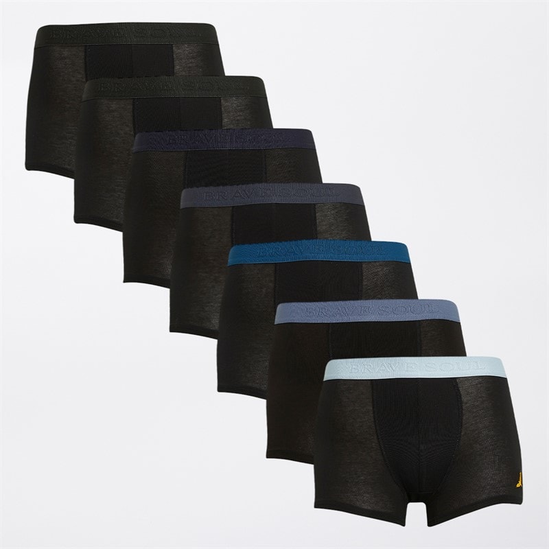 Brave Soul Jongens Set van 7 Boxers Zwart Multi