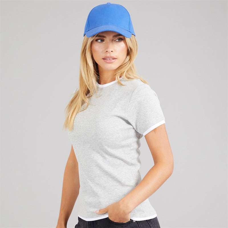 Brave Soul T-shirt double épaisseur Femme Athéna Silver Grey Marl/Blanc