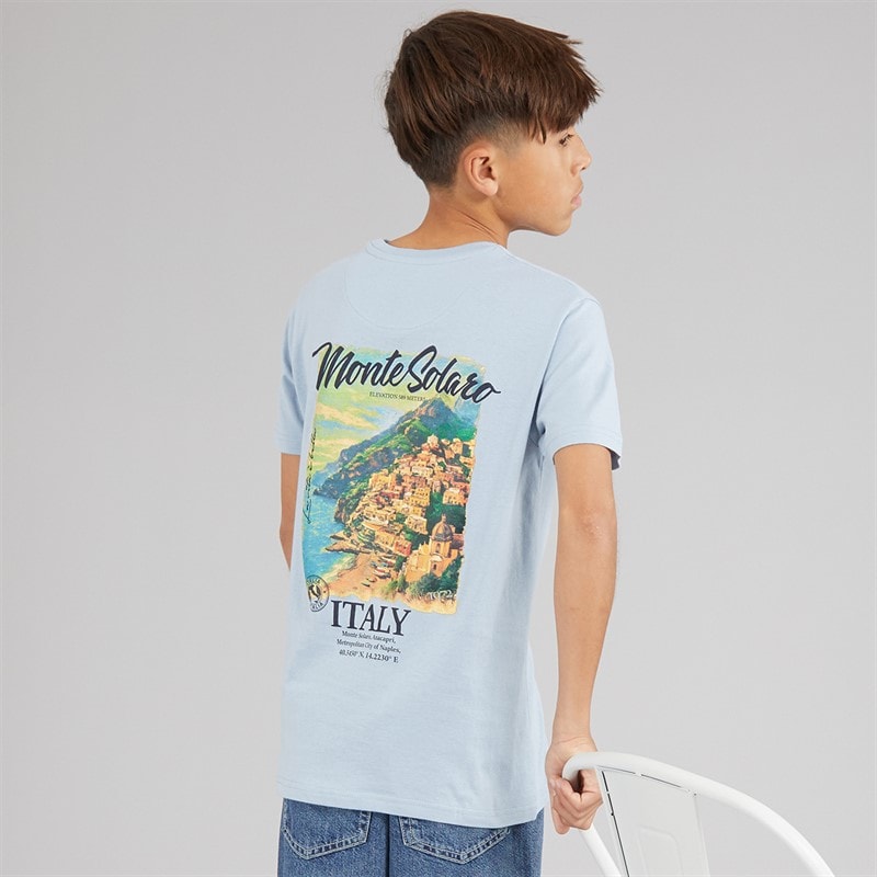 Brave Soul Jongens Solaro T-shirt Light Blue/Multi-Colour
