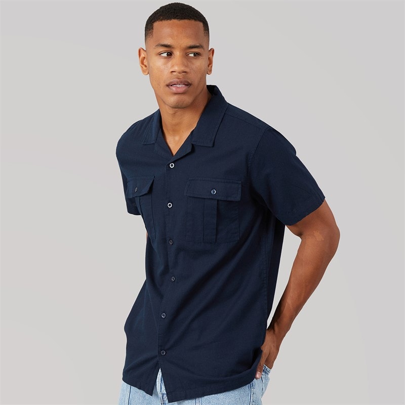 Brave Soul Herren Mikitad Shirt Navy