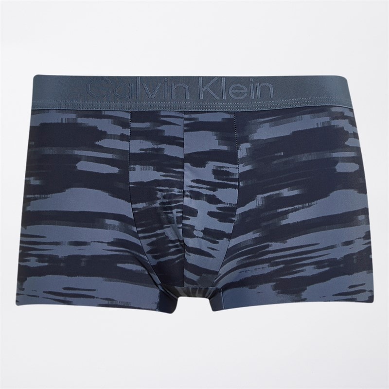 Calvin Klein Heren Lage Taille Trunk Strepen Print Bank Blauw