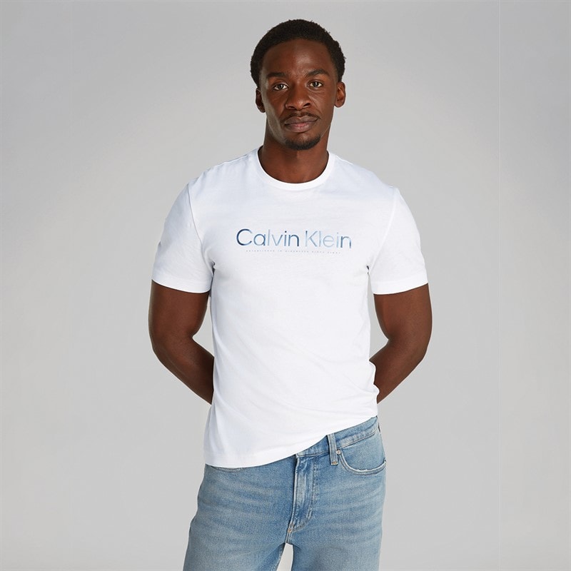 Calvin Klein Heren Logo T Shirt Helder Wit