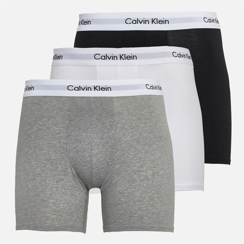 Calvin Klein Heren katoen stretch drie pak boxershorts Zwart/Grey Heather/Wit
