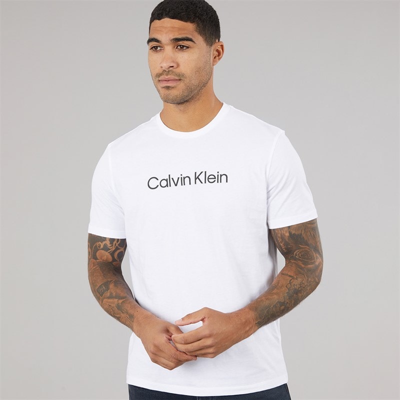 Calvin Klein Sportowa koszulka z grafiką dla niego kolor Bright White