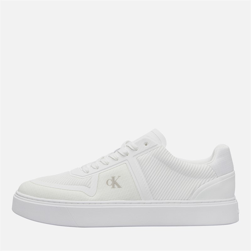 Calvin Klein Heren Klassieke Cupsole Sneakers Triple Bright White