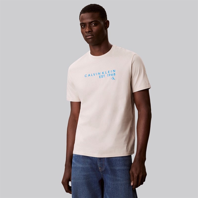 Calvin Klein T-shirt dla niego kolor Beige