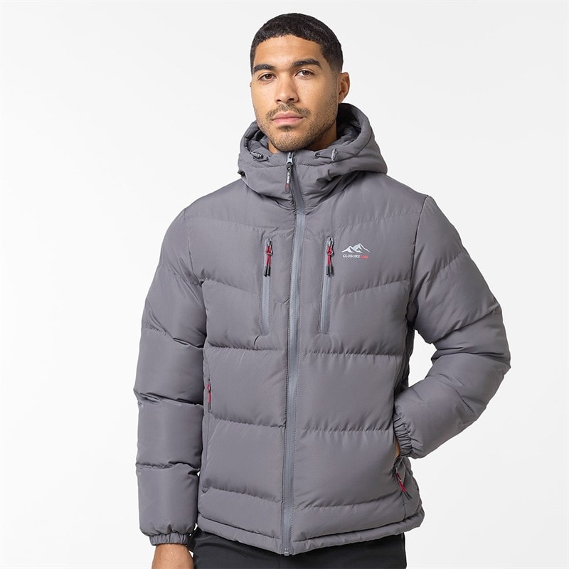 Closure London Heren Tech Logo Puffer Jas Houtskool