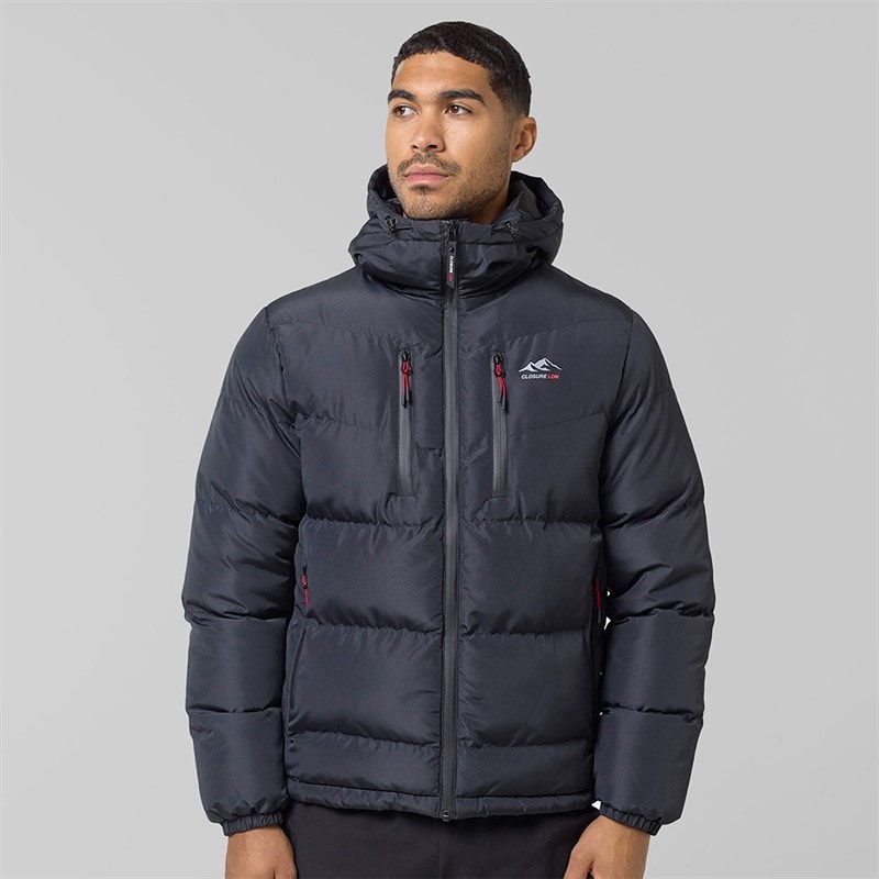 Closure London Heren Tech Logo Puffer Jas Zwart