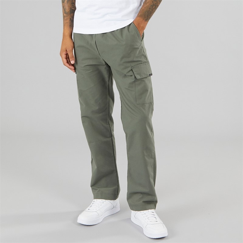 Closure London Heren Smart Open Hem Utility Broeken Khaki