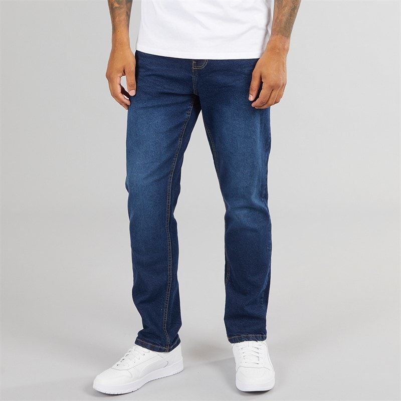 Closure London Heren Rechte Pasvorm Denim Jeans Donkerblauw