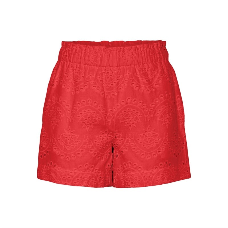 Pieces Shorts Vilde Femme Rouge Coquelicot