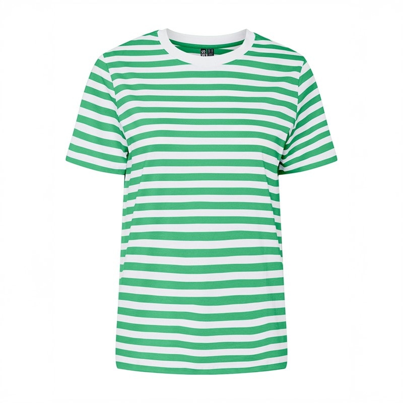 Pieces Dames Ria Gestreept T-shirt Absinthe Green