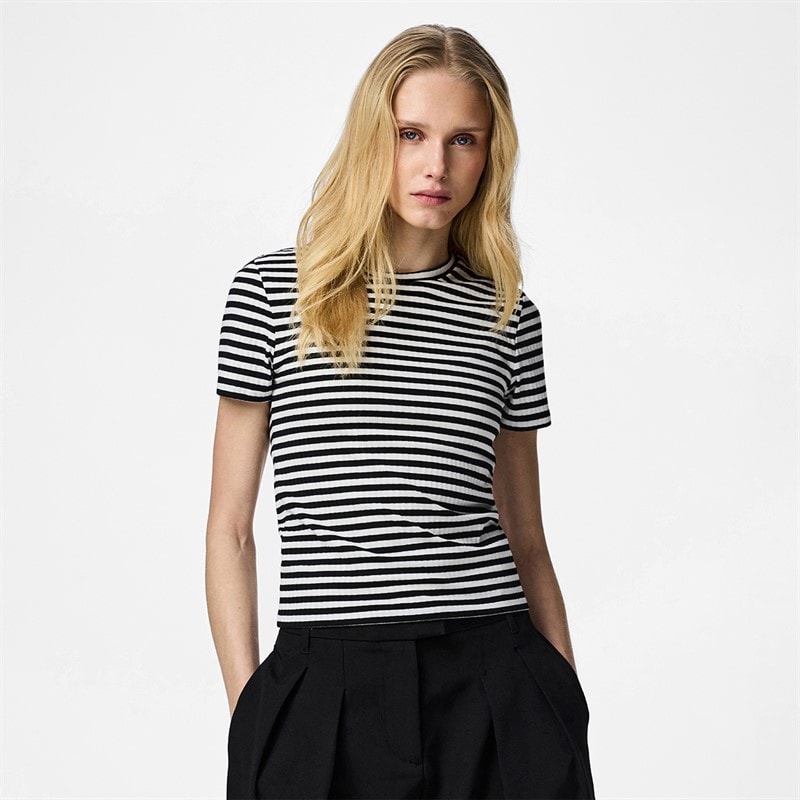 Pieces T-shirt Laya Femme Noir