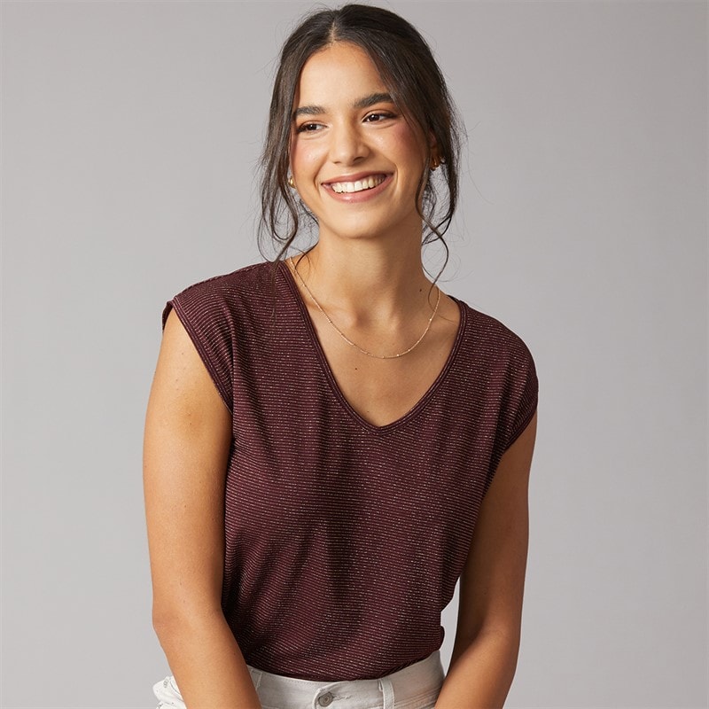 Pieces T-shirt Billo Femme Winetasting