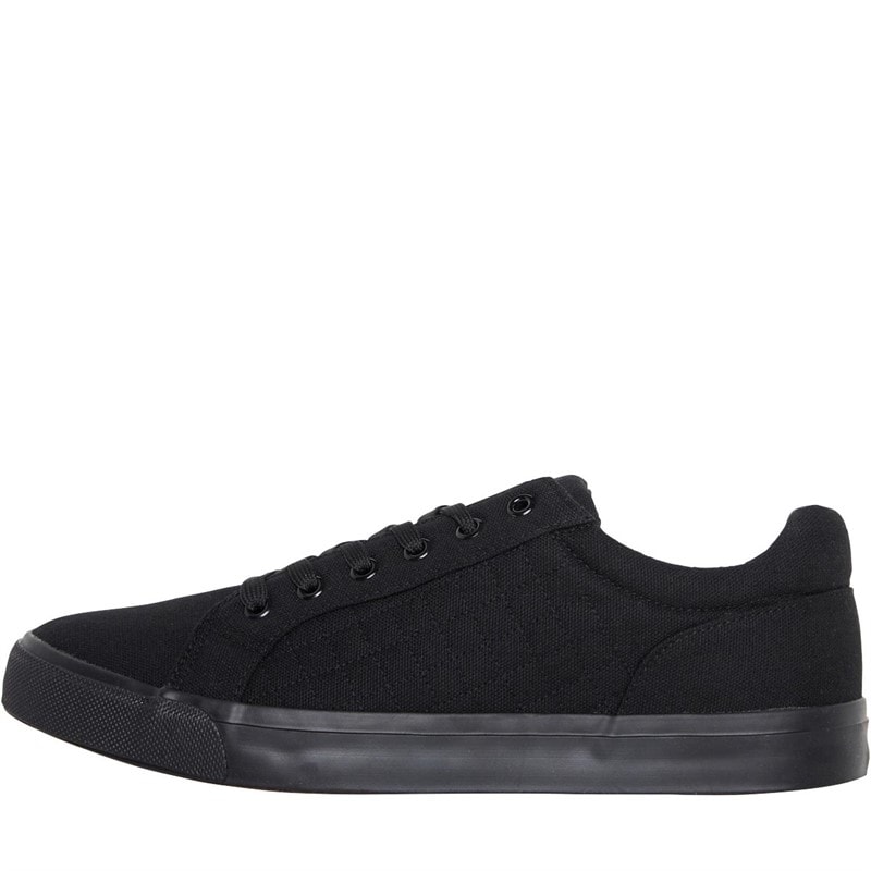 Crosshatch Heren Huseby Canvas Pumps Zwart Mono