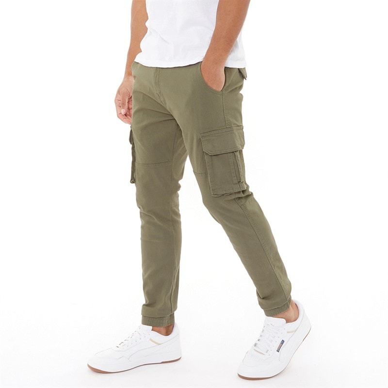 Crosshatch Pantalon cargo Frenton Homme kaki