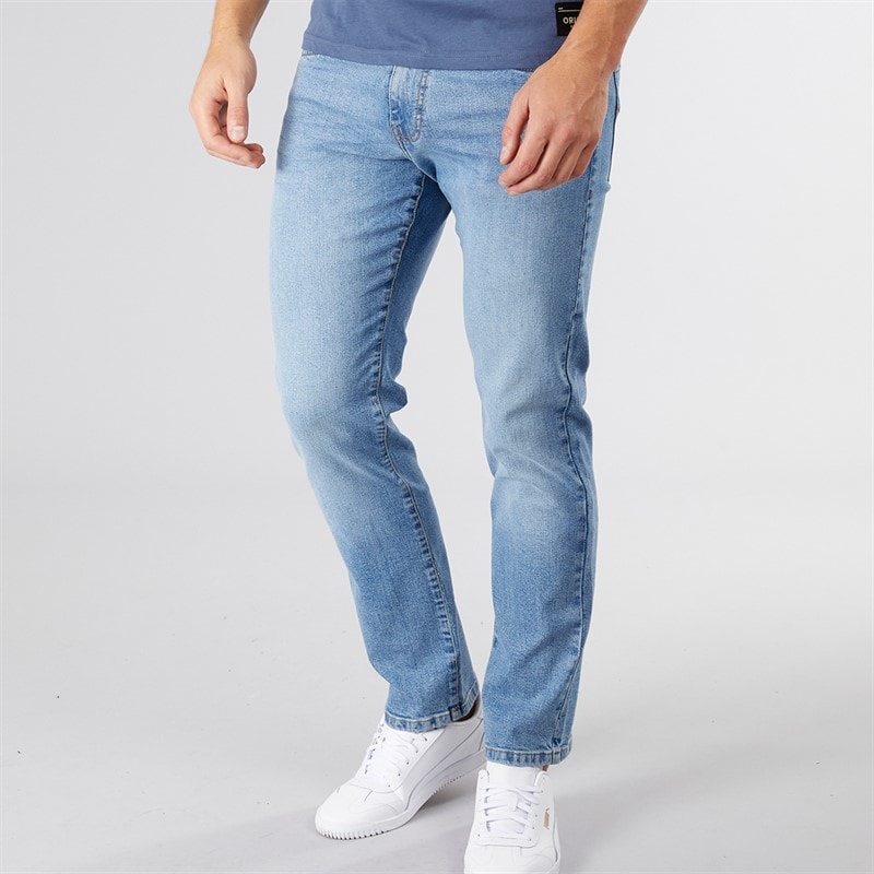 Crosshatch Jeans voor Heren Bandol rechte pasvorm lichtgewassen